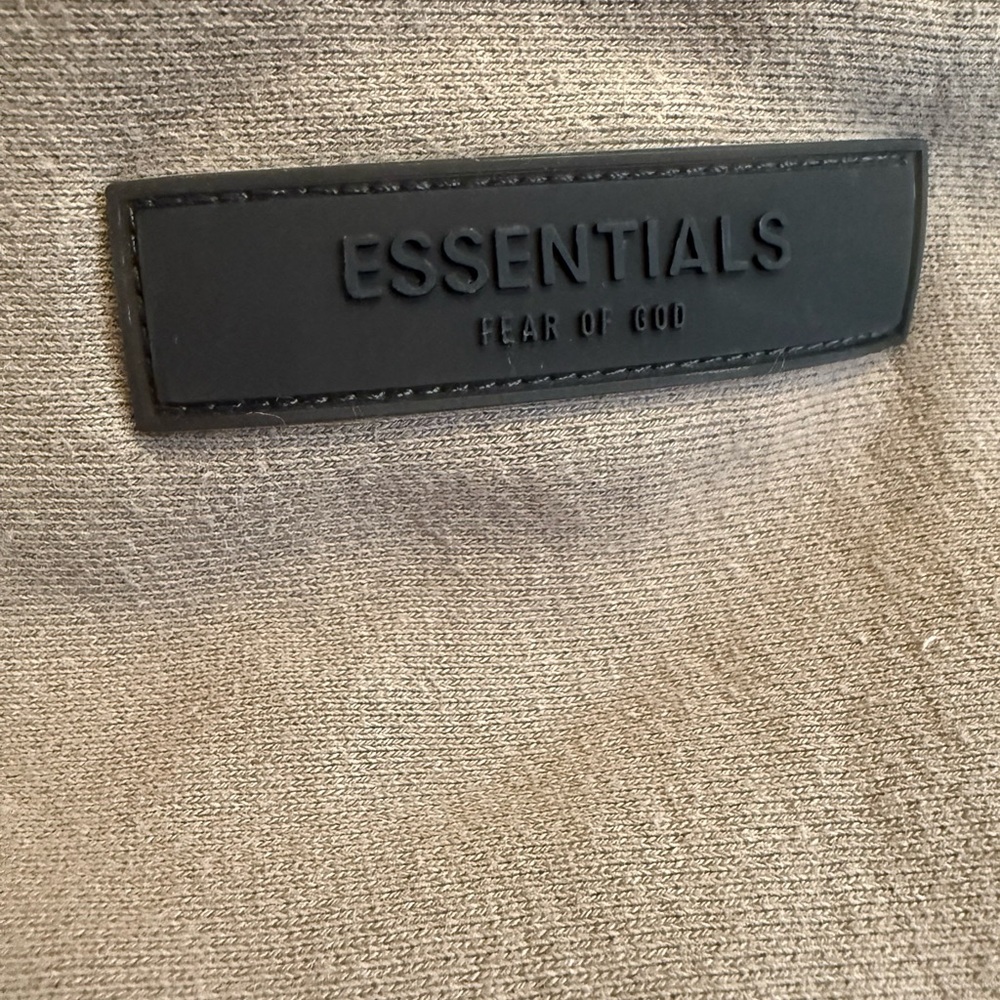 Fear of God Essentials Hoodie Taupe M Oversized Pullover Streetwear Unisex - Picture 6 of 13